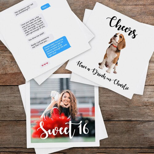 Custom Image 3-Ply Napkins – Personalized for Weddings, Parties, and Events