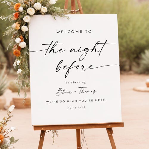 Blair Printed Rehearsal Dinner Welcome Sign