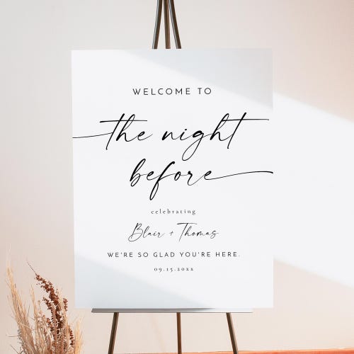 Blair Printed Rehearsal Dinner Welcome Sign