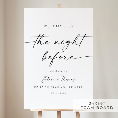 Blair Printed Rehearsal Dinner Welcome Sign