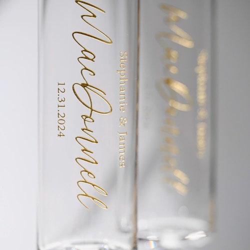Custom Modern Toasting Flutes with Gift Box