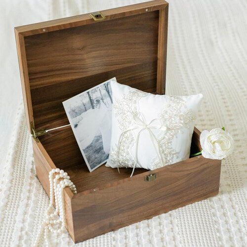 Personalized Walnut Wedding Keepsake Box