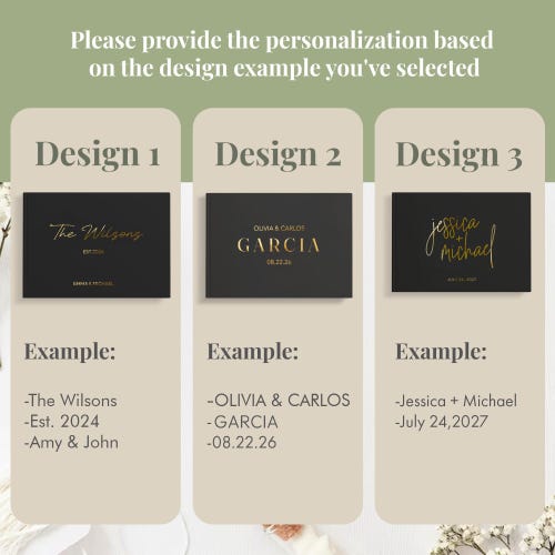 Personalized Wedding Guest Book with Custom Foil Design