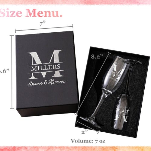 Personalized Wedding Champagne Flutes – Set of 2