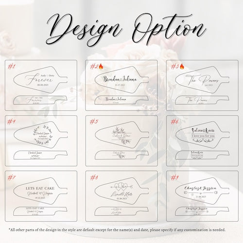 Personalized Wedding Cake Knife & Server Set – Engraved Cake Cutting Set