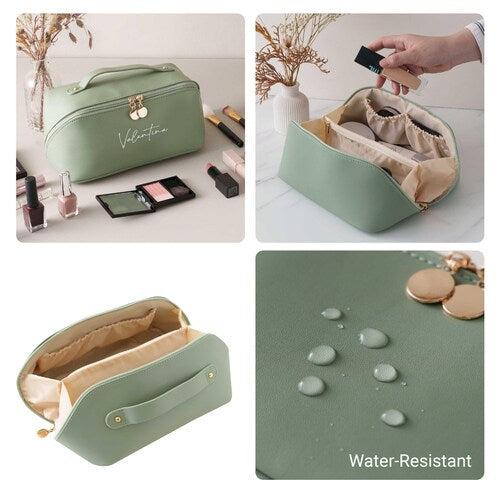 Personalized Leather Makeup Bag