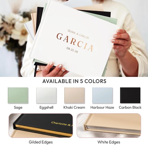 Personalized Wedding Guest Book with Custom Foil Design