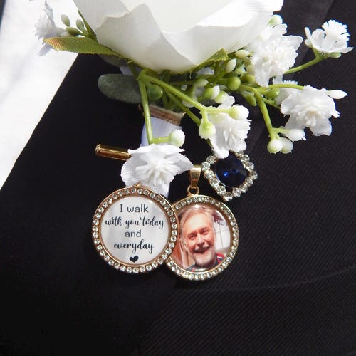 Custom "Something Blue" Photo Memory Charm for Bridal Bouquet