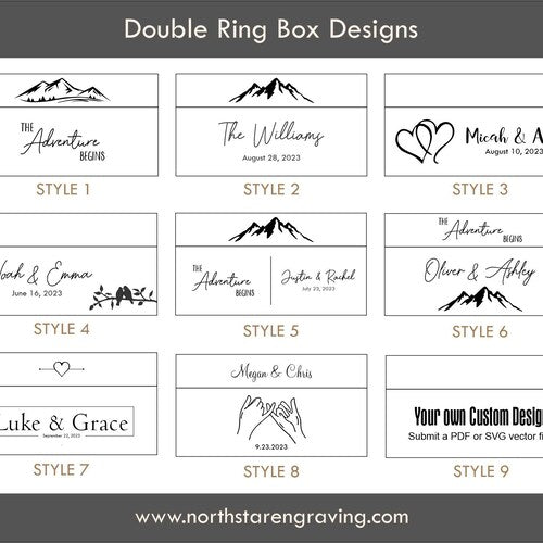 Double Ring Box | Walnut Wood Wedding Ring Holder | Ring Bearer Box