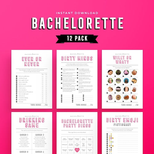 Ultimate Naughty Bachelorette Party Games Bundle – 12 Pack