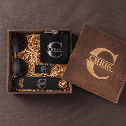 Personalized Wooden Groomsmen Gift Box – Custom Engraved Keepsake