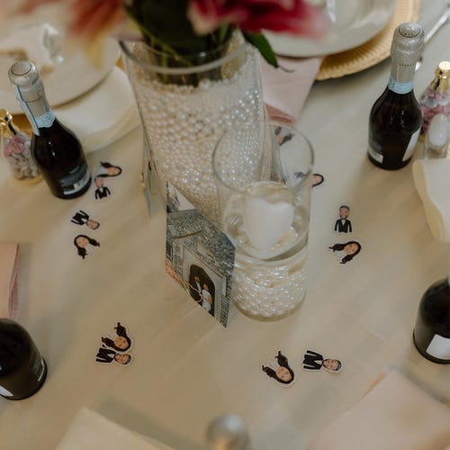 Bride and Groom Photo Head Confetti