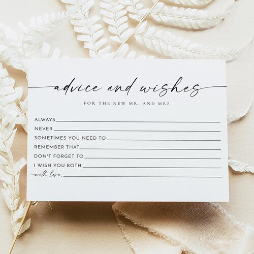 Bridal Shower Advice Cards – Printed & Shipped
