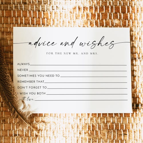 Bridal Shower Advice Cards – Printed & Shipped