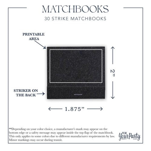 Personalized Sparkle Matchbooks