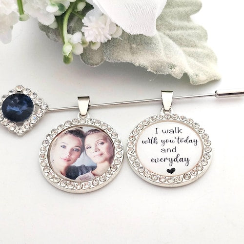 Custom "Something Blue" Photo Memory Charm for Bridal Bouquet
