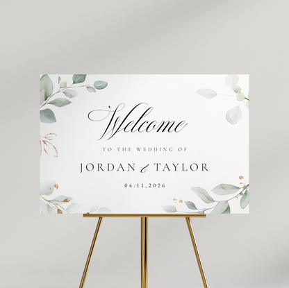 Personalized Eucalyptus Wedding Sign