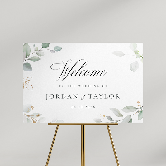 Personalized Eucalyptus Wedding Sign