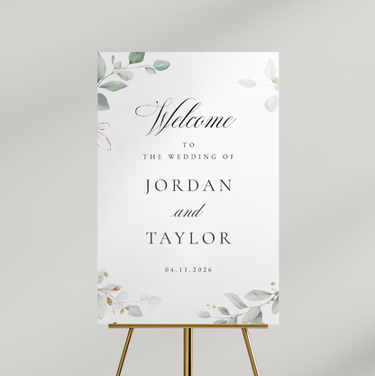 Personalized Eucalyptus Wedding Sign