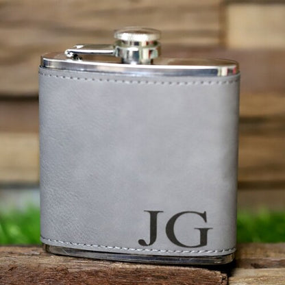 Personalized Leather Flask