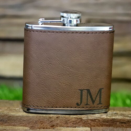 Personalized Leather Flask