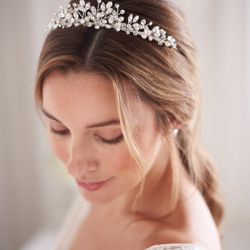 Pearl & Crystal Wedding Tiara/Bridal Headpiece