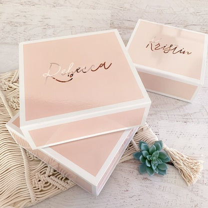 Personalized Pink Flower Girl Proposal Gift Box