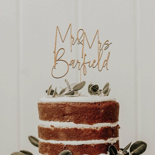 Personalized Gold Cake Topper