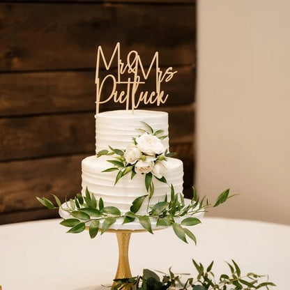 Personalized Gold Cake Topper