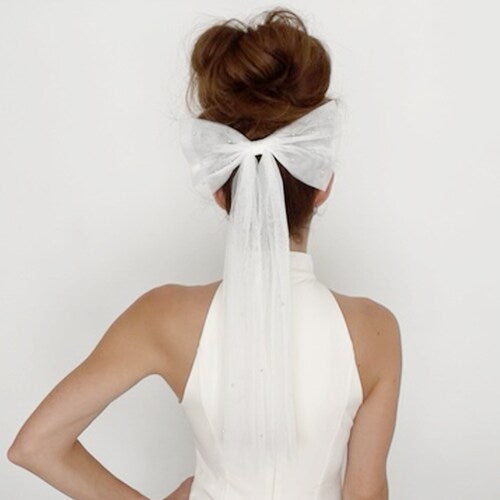 Pearl Veil & Hair Bow Clips