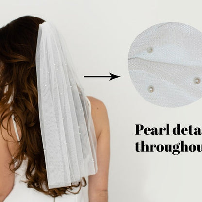 Pearl Veil & Hair Bow Clips