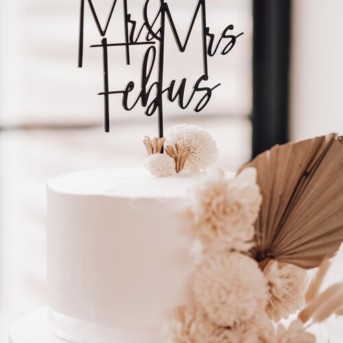 Personalized Gold Cake Topper