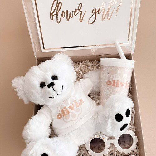 Personalized Pink Flower Girl Proposal Gift Box