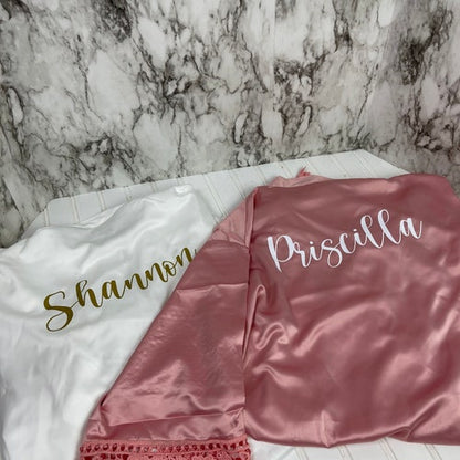 Satin Robes w/ Lace (Personalizable)