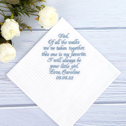 Personalized Father of the Bride Handkerchief – Wedding Gift for Dad