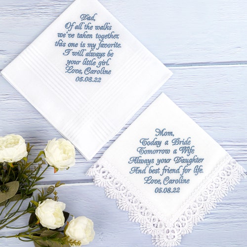 Personalized Father of the Bride Handkerchief – Wedding Gift for Dad