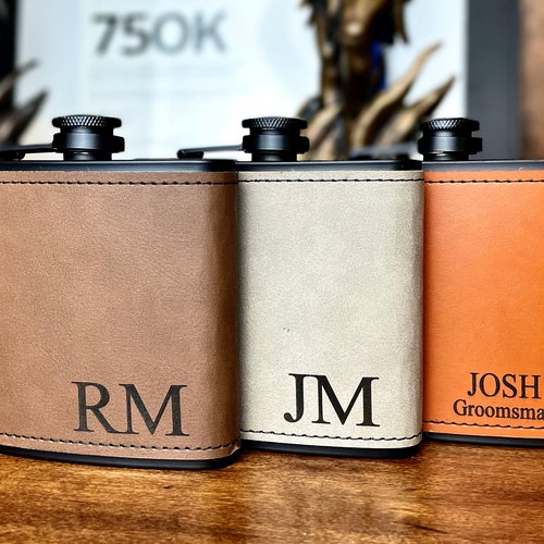 Personalized Leather Flask