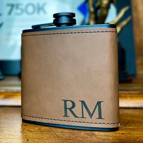 Personalized Leather Flask