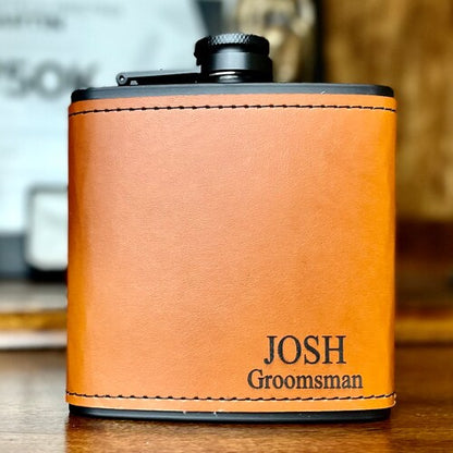 Personalized Leather Flask