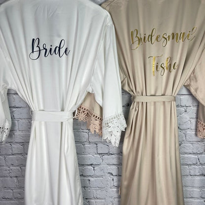 Satin Robes w/ Lace (Personalizable)