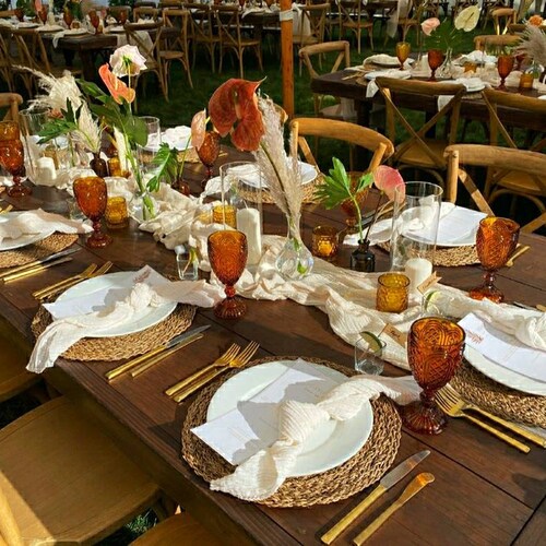 Ivory Cheesecloth Table Runner