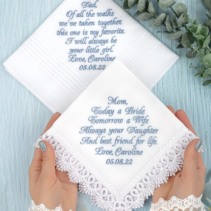 Personalized Father of the Bride Handkerchief – Wedding Gift for Dad