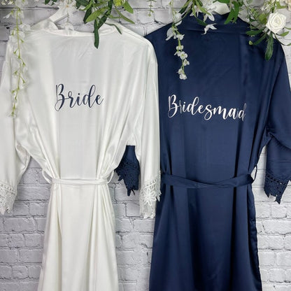 Satin Robes w/ Lace (Personalizable)