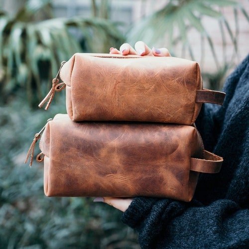 Personalized Groomsmen Leather Toiletry Bag