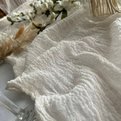 Ivory Cheesecloth Table Runner