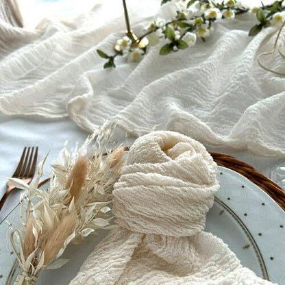 Ivory Cheesecloth Table Runner