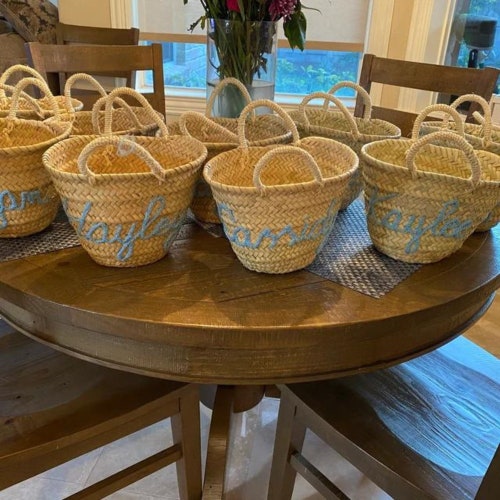 Personalized Straw Moroccan Basket