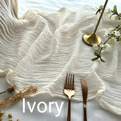 Ivory Cheesecloth Table Runner