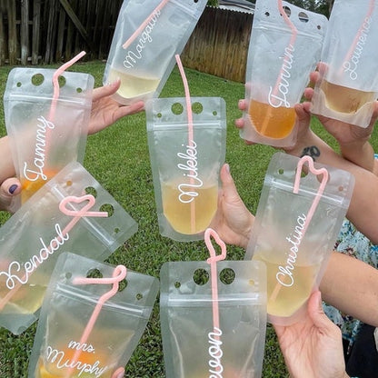 Personalized Drink Pouches with Straw