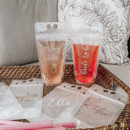 Personalized Drink Pouches with Straw